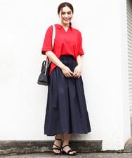 OLHIV17129 eur3(エウルキューブ) 【大きいサイズ】シアーオーガンジースカート ネイビー(57)