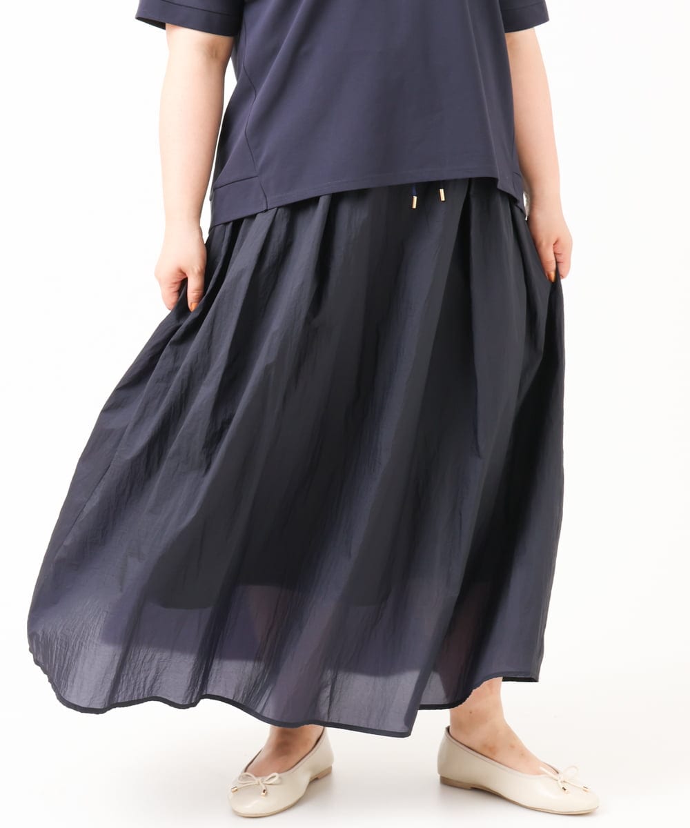 OLHIV17129 eur3(エウルキューブ) 【大きいサイズ】シアーオーガンジースカート ネイビー(57)