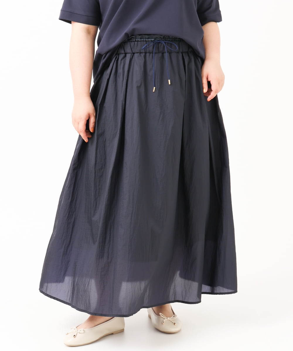 OLHIV17129 eur3(エウルキューブ) 【大きいサイズ】シアーオーガンジースカート ネイビー(57)