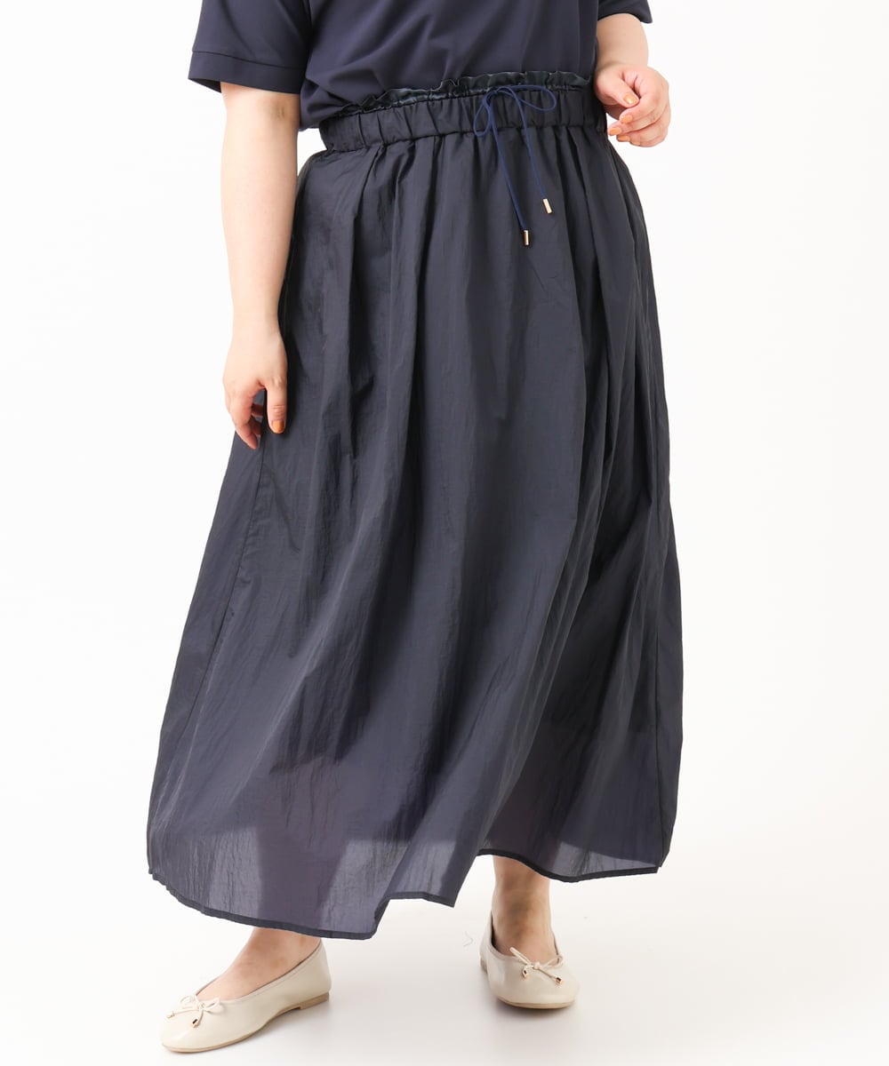 OLHIV17129 eur3(エウルキューブ) 【大きいサイズ】シアーオーガンジースカート ネイビー(57)