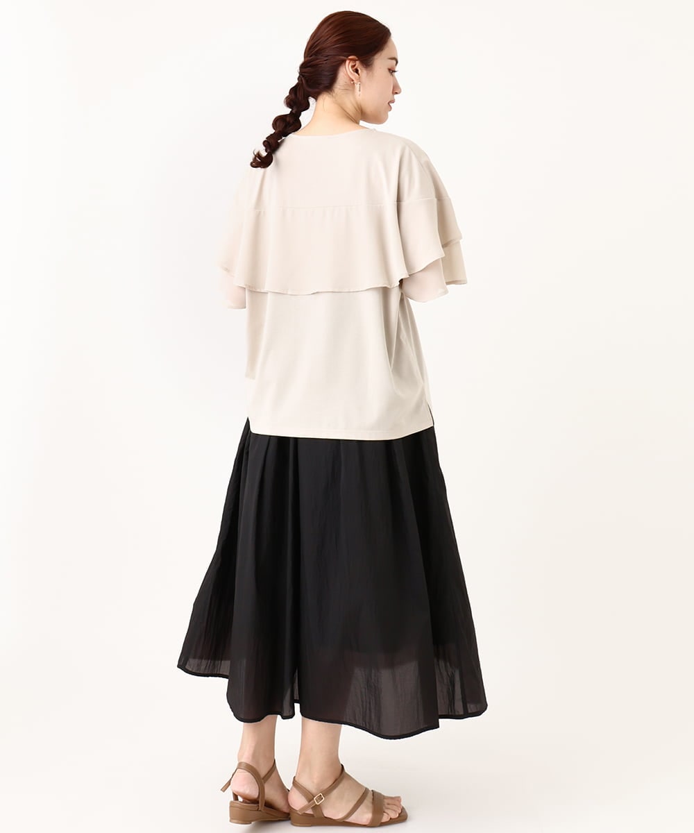 OLHIV17129 eur3(エウルキューブ) 【大きいサイズ】シアーオーガンジースカート ブラック(94)