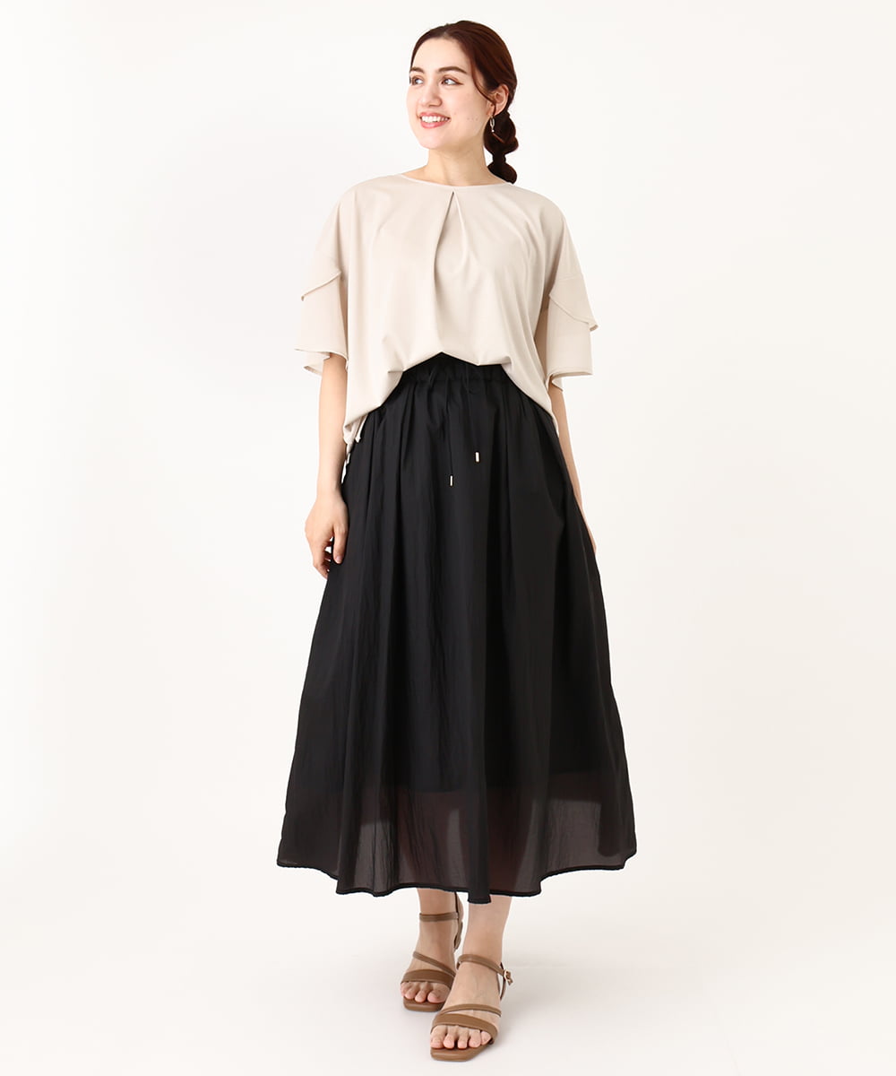 OLHIV17129 eur3(エウルキューブ) 【大きいサイズ】シアーオーガンジースカート ブラック(94)