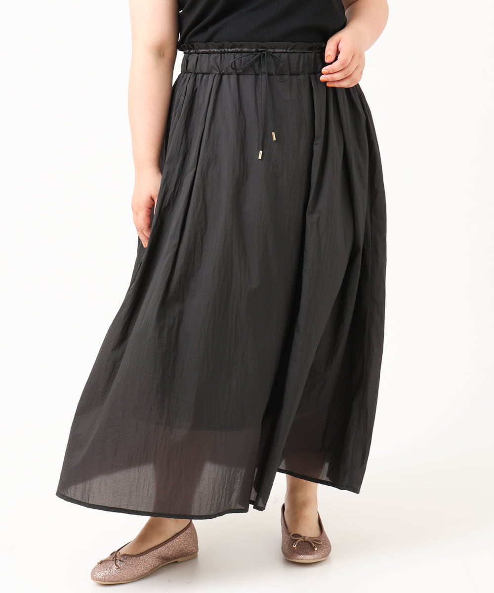 OLHIV17129 eur3(エウルキューブ) 【大きいサイズ】シアーオーガンジースカート ブラック(94)