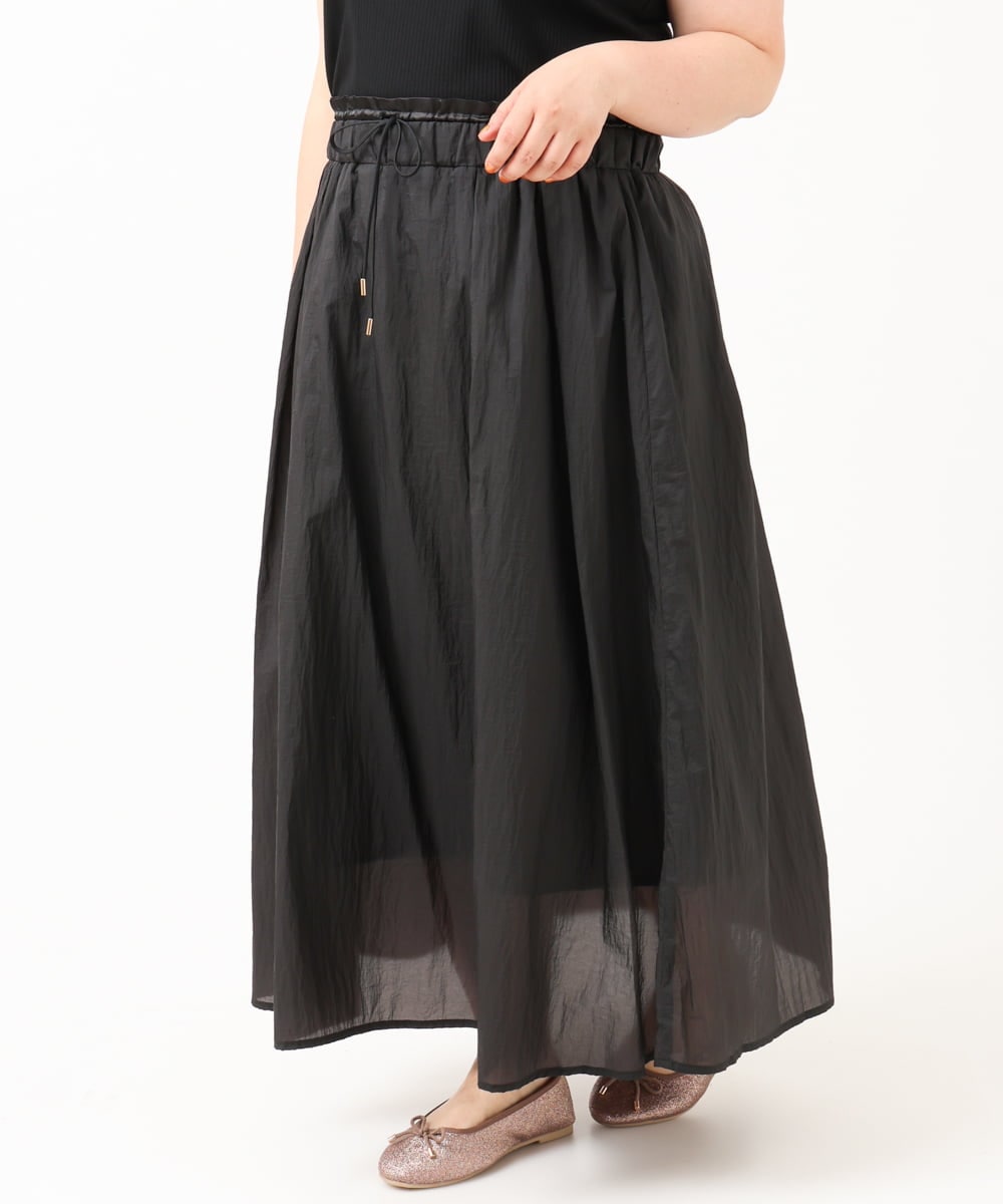OLHIV17129 eur3(エウルキューブ) 【大きいサイズ】シアーオーガンジースカート ブラック(94)