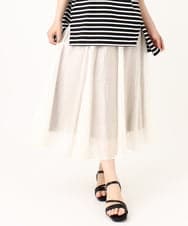 OLHIV19099 eur3(エウルキューブ) 【大きいサイズ/a.v.v×eur3】シアーシャイニースカート アイボリー(80)