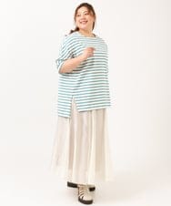 OLHIV19099 eur3(エウルキューブ) 【大きいサイズ/a.v.v×eur3】シアーシャイニースカート アイボリー(80)