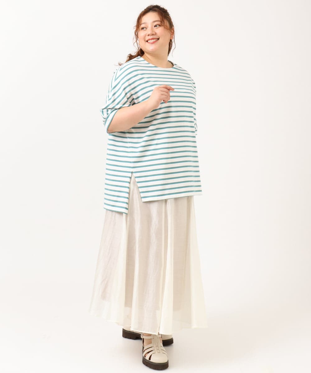 OLHIV19099 eur3(エウルキューブ) 【大きいサイズ/a.v.v×eur3】シアーシャイニースカート アイボリー(80)