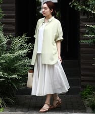 OLHIV19099 eur3(エウルキューブ) 【大きいサイズ/a.v.v×eur3】シアーシャイニースカート アイボリー(80)