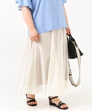 OLHIV19099 eur3(エウルキューブ) 【大きいサイズ/a.v.v×eur3】シアーシャイニースカート アイボリー(80)