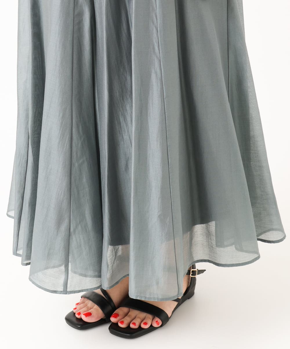 OLHIV19099 eur3(エウルキューブ) 【大きいサイズ/a.v.v×eur3】シアーシャイニースカート ライトグレー(91)