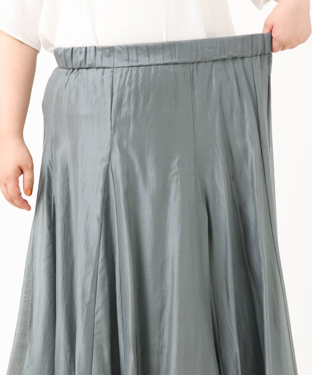 OLHIV19099 eur3(エウルキューブ) 【大きいサイズ/a.v.v×eur3】シアーシャイニースカート ライトグレー(91)
