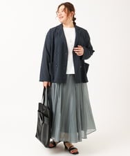OLHIV19099 eur3(エウルキューブ) 【大きいサイズ/a.v.v×eur3】シアーシャイニースカート ライトグレー(91)