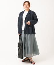 OLHIV19099 eur3(エウルキューブ) 【大きいサイズ/a.v.v×eur3】シアーシャイニースカート ライトグレー(91)