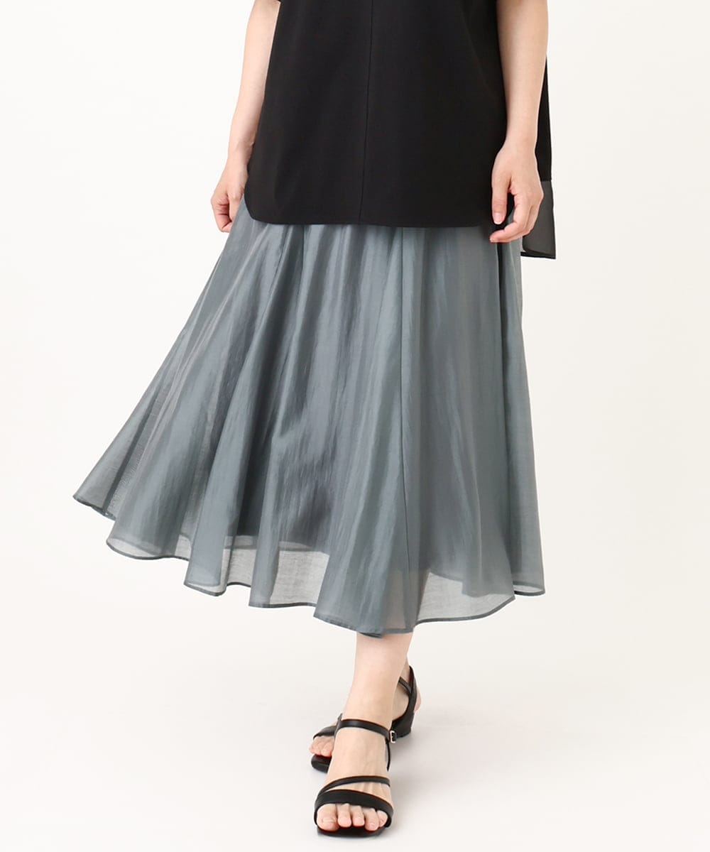 OLHIV19099 eur3(エウルキューブ) 【大きいサイズ/a.v.v×eur3】シアーシャイニースカート ライトグレー(91)