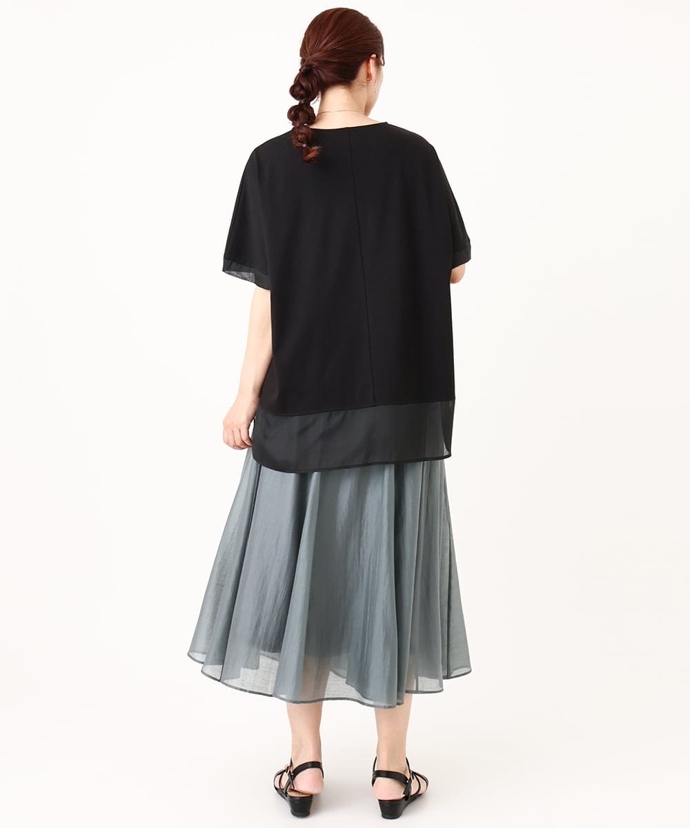 OLHIV19099 eur3(エウルキューブ) 【大きいサイズ/a.v.v×eur3】シアーシャイニースカート ライトグレー(91)
