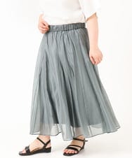 OLHIV19099 eur3(エウルキューブ) 【大きいサイズ/a.v.v×eur3】シアーシャイニースカート ライトグレー(91)