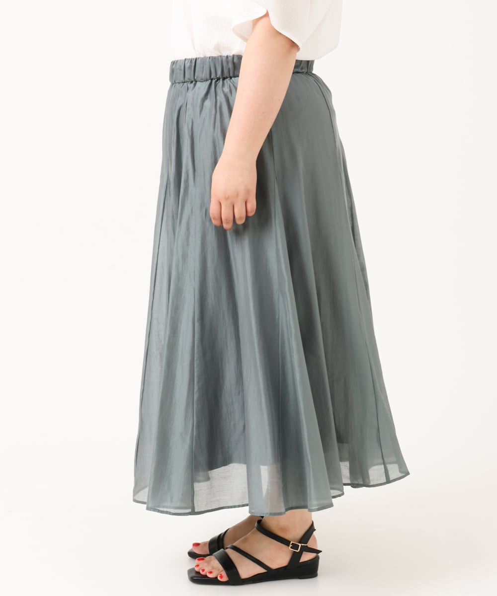 OLHIV19099 eur3(エウルキューブ) 【大きいサイズ/a.v.v×eur3】シアーシャイニースカート ライトグレー(91)