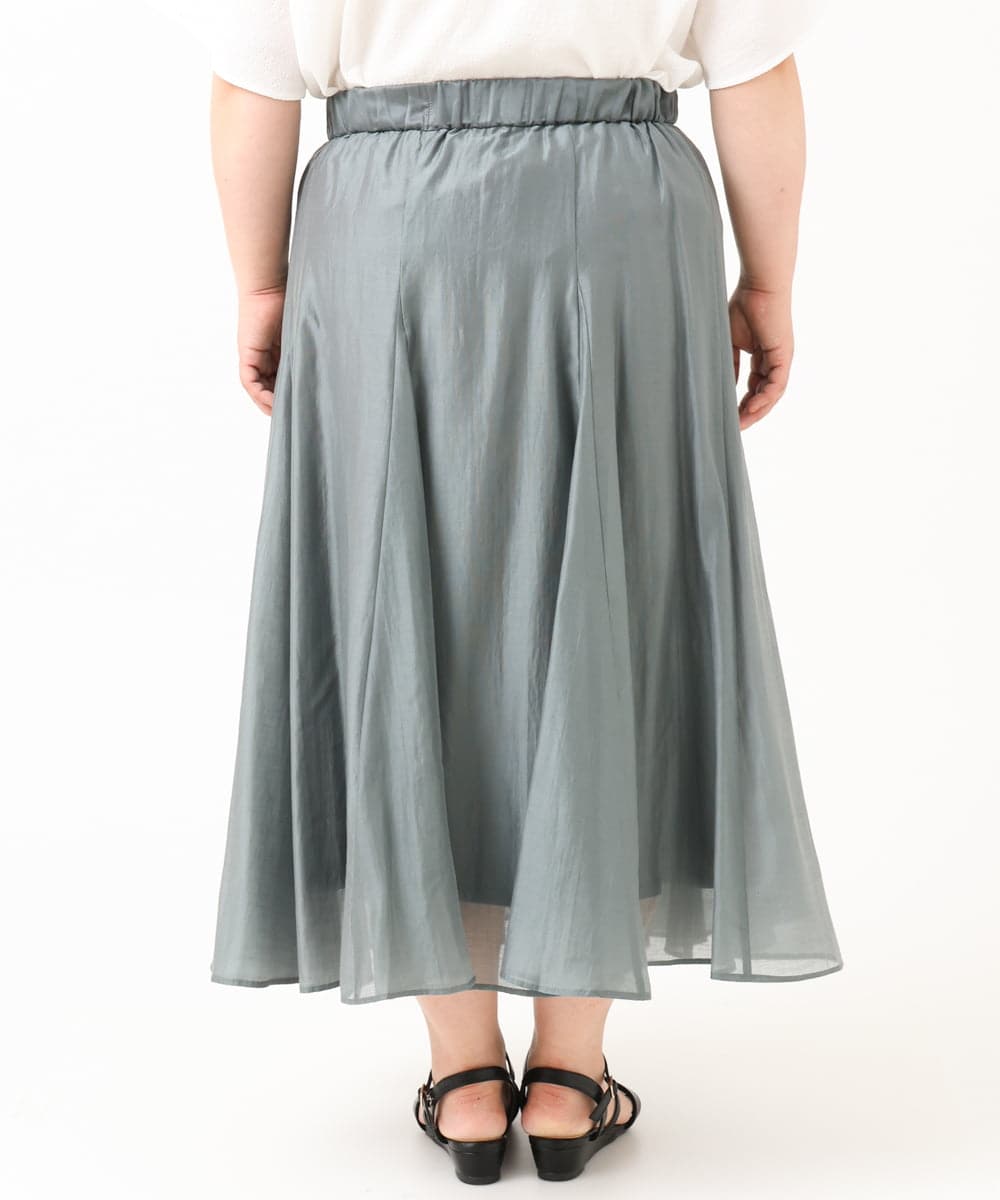 OLHIV19099 eur3(エウルキューブ) 【大きいサイズ/a.v.v×eur3】シアーシャイニースカート ライトグレー(91)