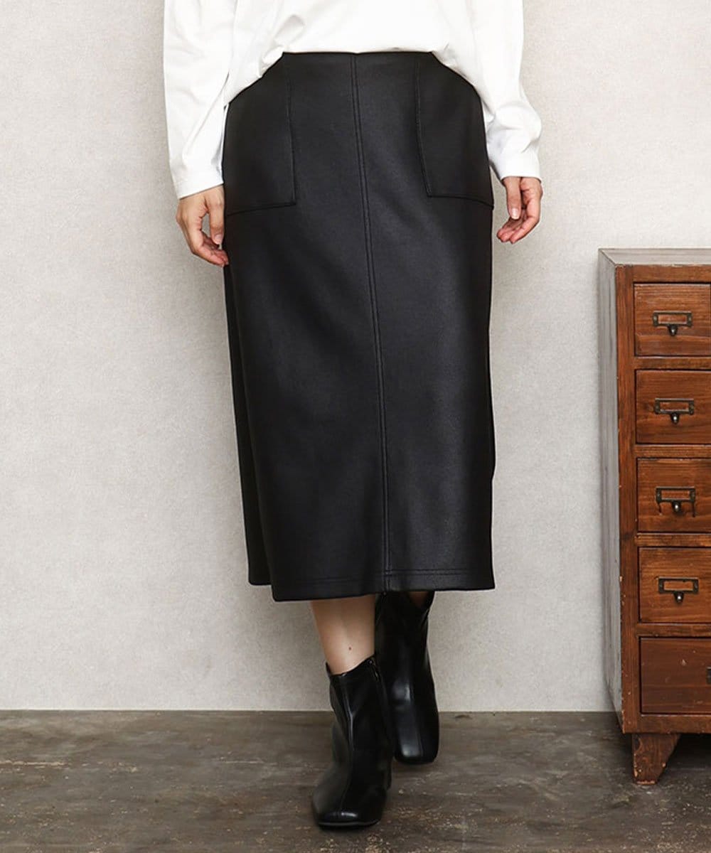 OLHJA01119 eur3 【大きいサイズ】フェイクレザータイトスカート