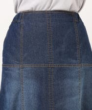 OLHJD03119 eur3(エウルキューブ) 【WEB先行販売】【大きいサイズ/洗える】パネル切り替えデニムスカート ネイビー