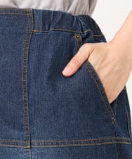 OLHJD03119 eur3(エウルキューブ) 【WEB先行販売】【大きいサイズ/洗える】パネル切り替えデニムスカート ネイビー