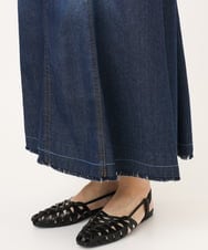 OLHJD03119 eur3(エウルキューブ) 【WEB先行販売】【大きいサイズ/洗える】パネル切り替えデニムスカート ネイビー