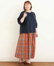 OLHJP02110 eur3(エウルキューブ) 【大きいサイズ/11号サイズあり】マドラスチェックスカート オレンジ(15)