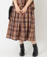 OLHJP02110 eur3(エウルキューブ) 【大きいサイズ/11号サイズあり】マドラスチェックスカート ブラウン(87)