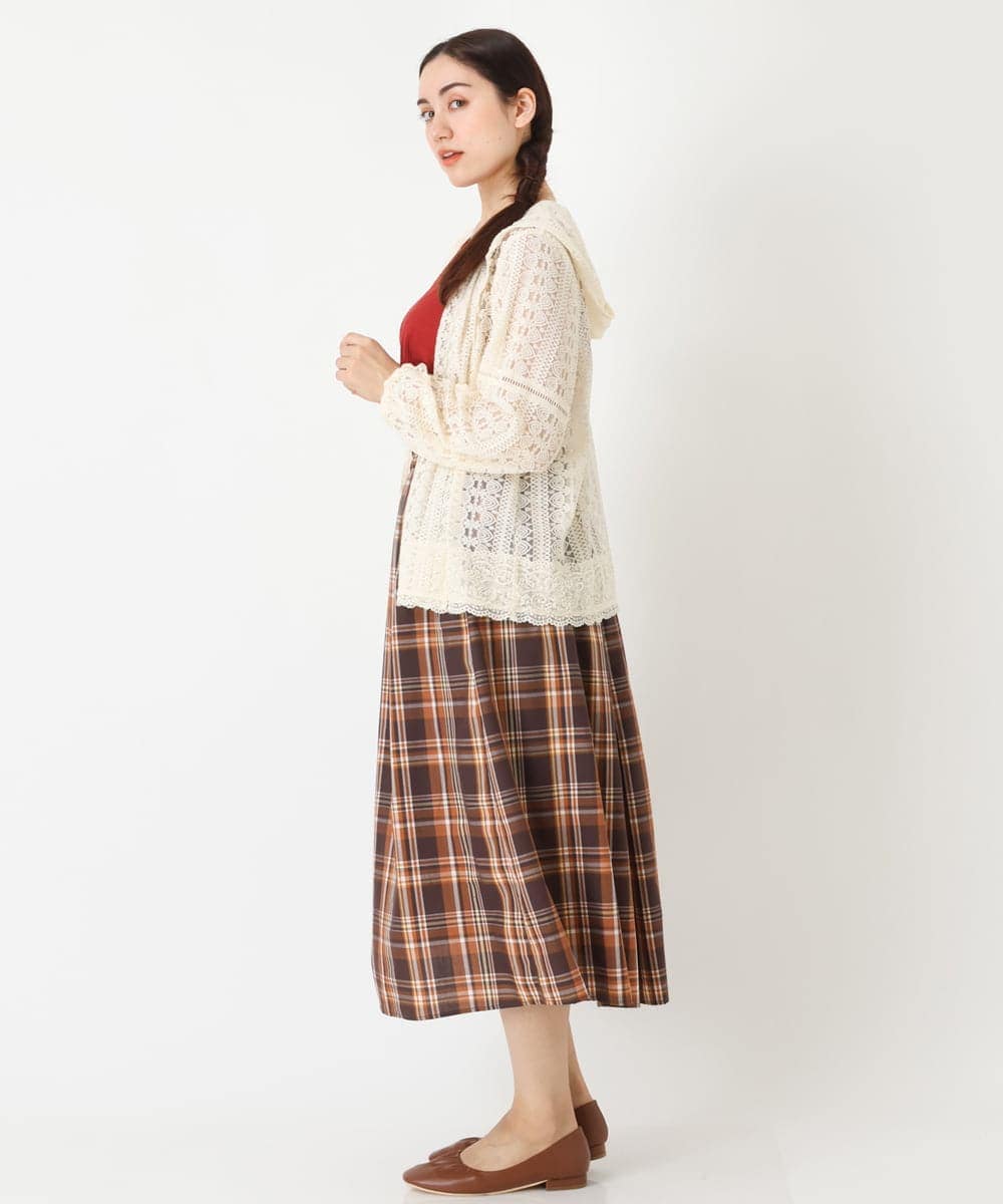 OLHJP02110 eur3(エウルキューブ) 【大きいサイズ/11号サイズあり】マドラスチェックスカート ブラウン(87)