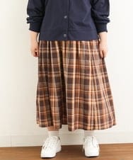 OLHJP02110 eur3(エウルキューブ) 【大きいサイズ/11号サイズあり】マドラスチェックスカート ブラウン(87)