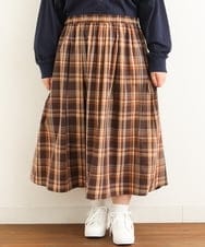 OLHJP02110 eur3(エウルキューブ) 【大きいサイズ/11号サイズあり】マドラスチェックスカート ブラウン(87)