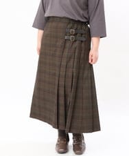 OLHJS02139 eur3(エウルキューブ) 【雑誌掲載】【大きいサイズ】キルトスカート カーキ(36)