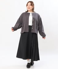 OLHJS02139 eur3(エウルキューブ) 【雑誌掲載】【大きいサイズ】キルトスカート ブラック(94)