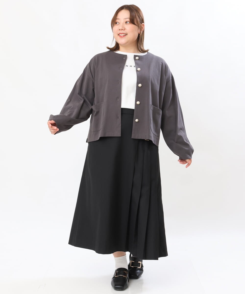 OLHJS02139 eur3(エウルキューブ) 【雑誌掲載】【大きいサイズ】キルトスカート ブラック(94)