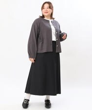OLHJS02139 eur3(エウルキューブ) 【雑誌掲載】【大きいサイズ】キルトスカート ブラック(94)