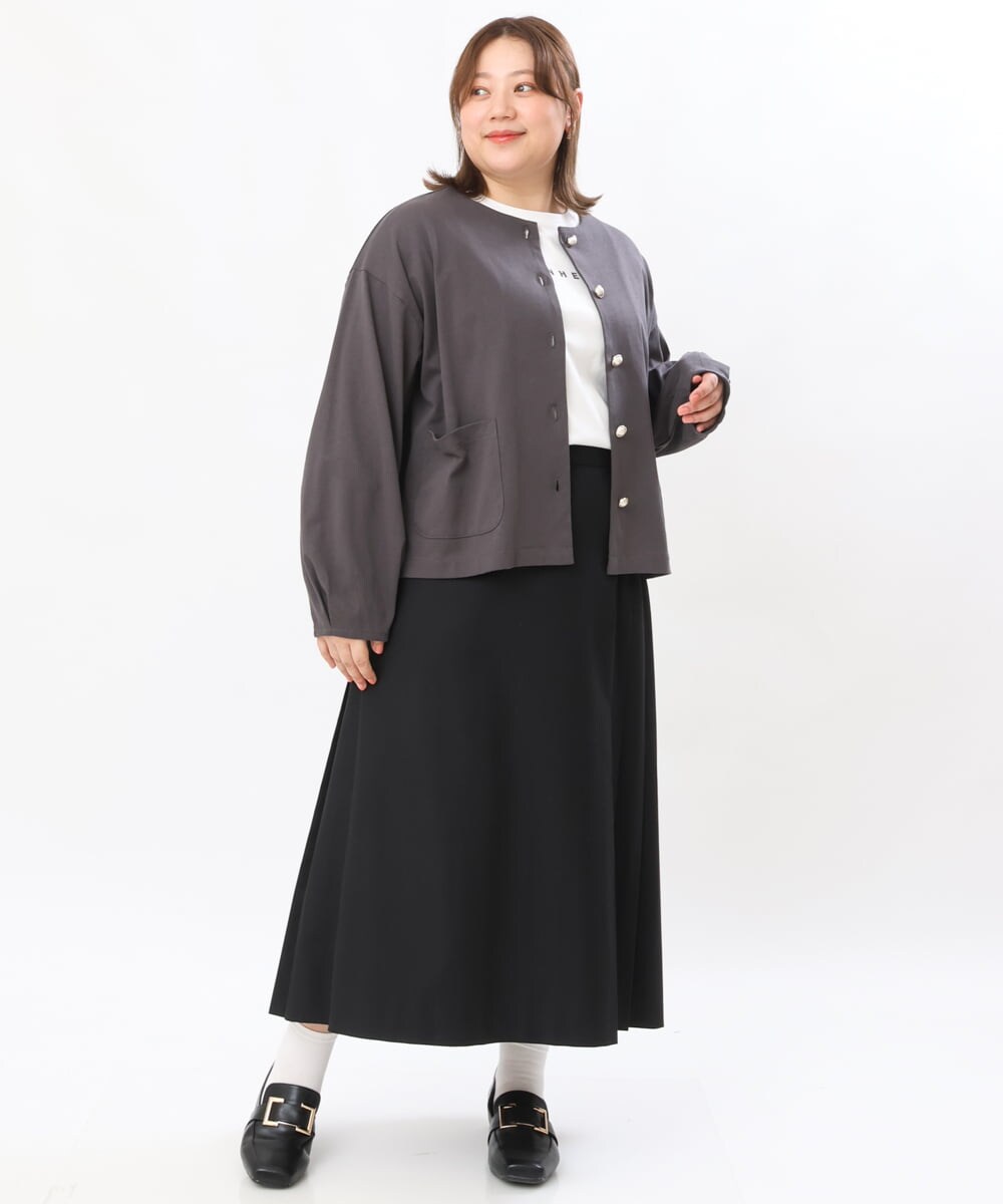 OLHJS02139 eur3(エウルキューブ) 【雑誌掲載】【大きいサイズ】キルトスカート ブラック(94)