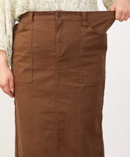OLHJV07099 eur3(エウルキューブ) 【大きいサイズ】サイドボタンタイトスカート ダークブラウン(87)