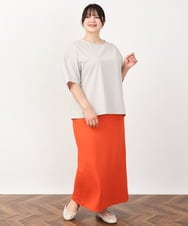 OLHJV08089 eur3(エウルキューブ) 【大きいサイズ】リブカットタイトスカート オレンジ(15)