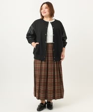 OLHKA02129 eur3(エウルキューブ) 【WEB先行販売】【大きいサイズ】ワイドプリーツスカート モカ(84)