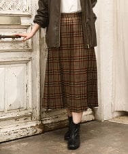 OLHKA02129 eur3(エウルキューブ) 【WEB先行販売】【大きいサイズ】ワイドプリーツスカート モカ(84)