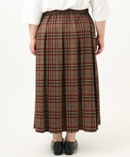 OLHKA02129 eur3(エウルキューブ) 【WEB先行販売】【大きいサイズ】ワイドプリーツスカート モカ(84)
