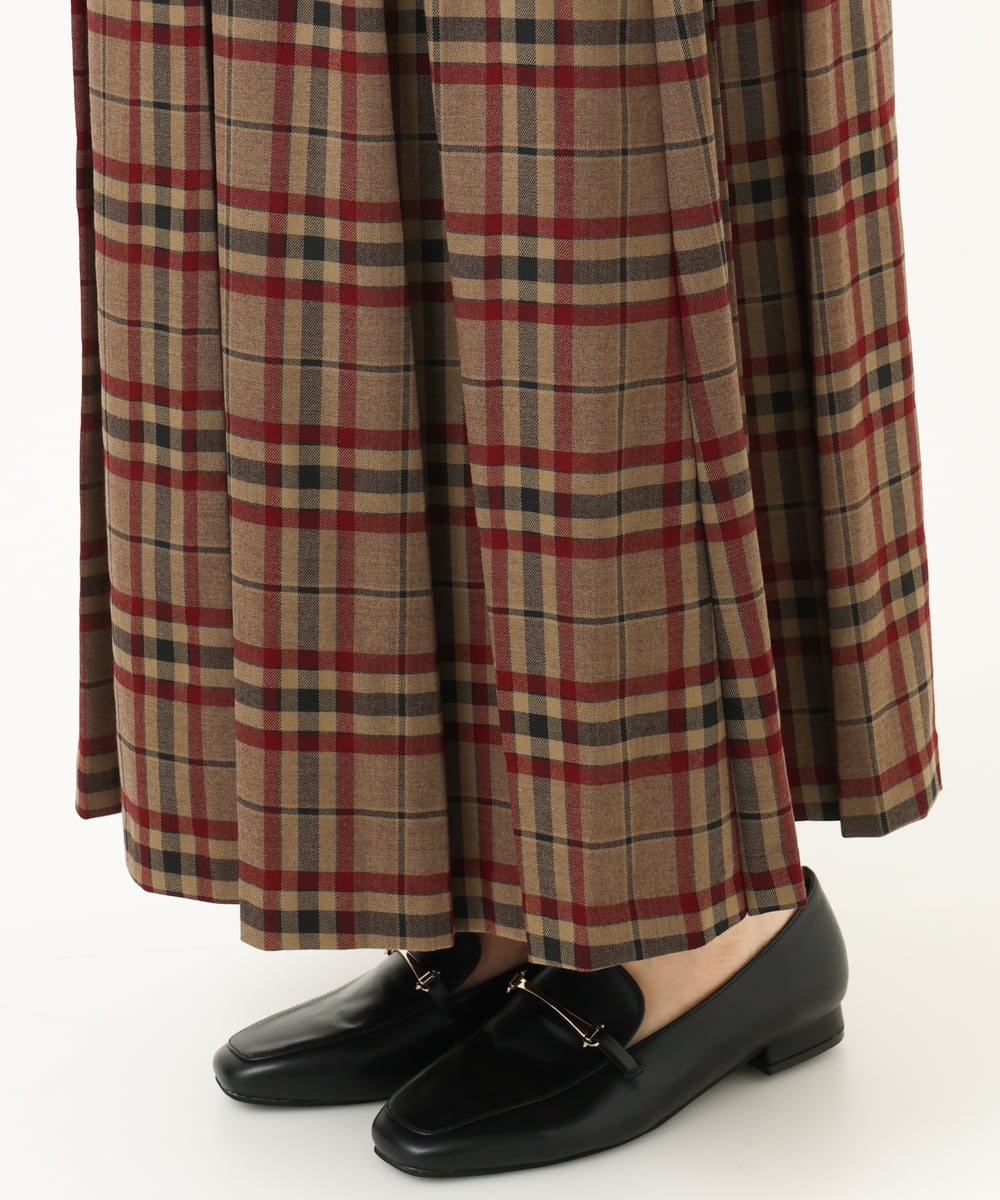 OLHKA02129 eur3(エウルキューブ) 【WEB先行販売】【大きいサイズ】ワイドプリーツスカート モカ(84)