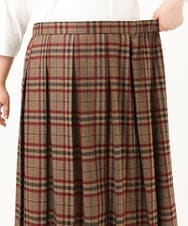 OLHKA02129 eur3(エウルキューブ) 【WEB先行販売】【大きいサイズ】ワイドプリーツスカート モカ(84)