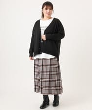 OLHKA02129 eur3(エウルキューブ) 【WEB先行販売】【大きいサイズ】ワイドプリーツスカート グレー(92)