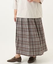 OLHKA02129 eur3(エウルキューブ) 【WEB先行販売】【大きいサイズ】ワイドプリーツスカート グレー(92)