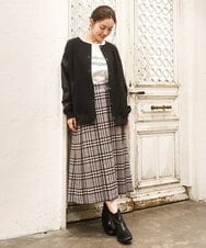 OLHKA02129 eur3(エウルキューブ) 【WEB先行販売】【大きいサイズ】ワイドプリーツスカート グレー(92)