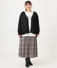 OLHKA02129 eur3(エウルキューブ) 【WEB先行販売】【大きいサイズ】ワイドプリーツスカート グレー(92)