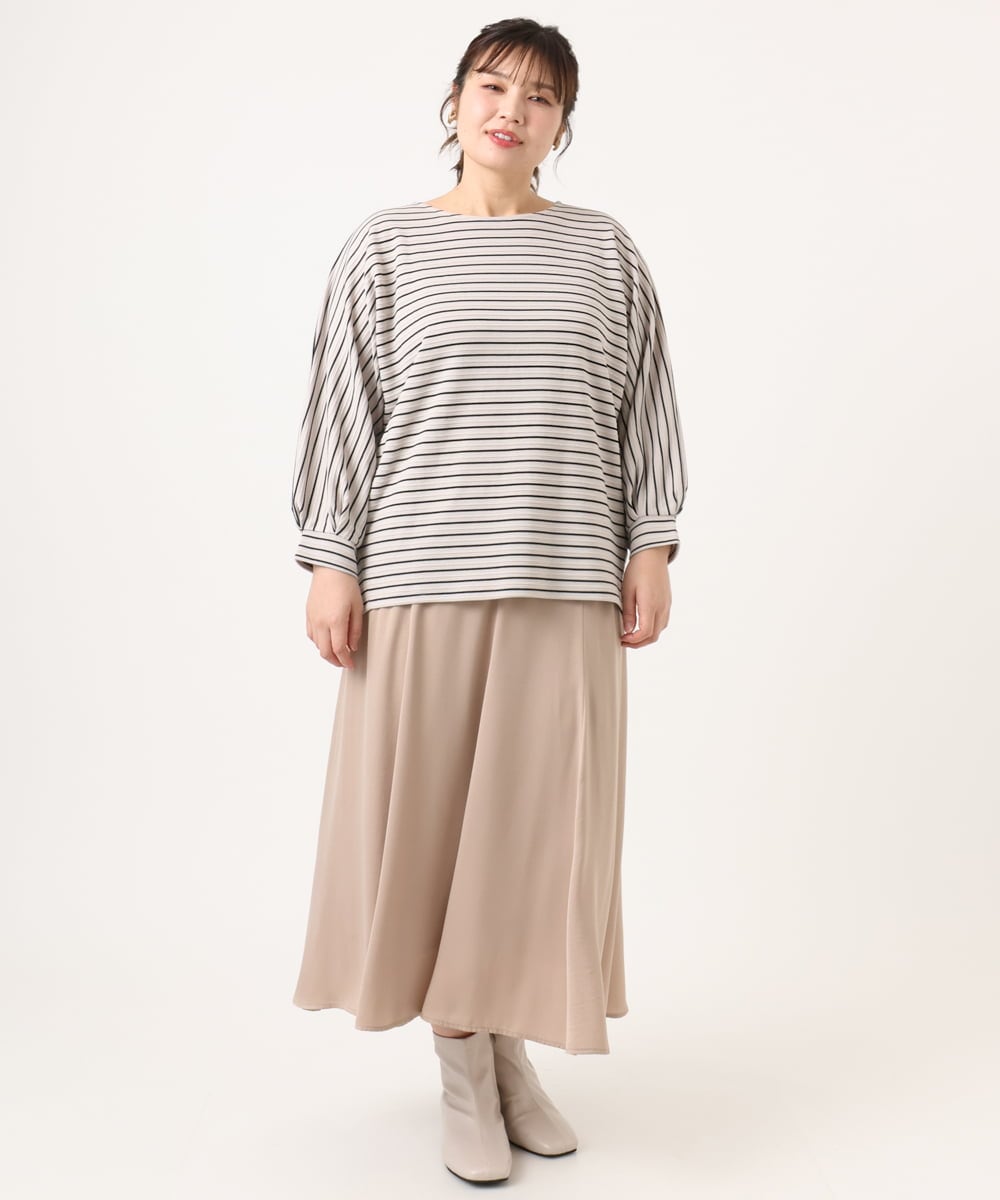 OLHKA03119 eur3(エウルキューブ) 【WEB先行販売】【大きいサイズ】サテンマーメイドスカート ベージュ(82)