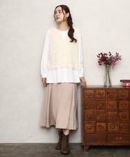 OLHKA03119 eur3(エウルキューブ) 【WEB先行販売】【大きいサイズ】サテンマーメイドスカート ベージュ(82)