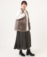 OLHKA03119 eur3(エウルキューブ) 【WEB先行販売】【大きいサイズ】サテンマーメイドスカート ダークグレー(93)